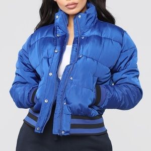 Fashionnova blue puffer jacket